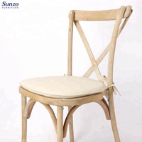 Chaises à dossier croisé en bois massif, style rustique vintage, chaise de bistrot française pour restaurant et événements de banquet