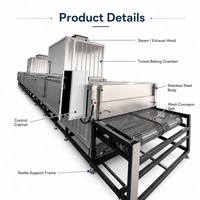 Ligne de production automatique, équipement de boulangerie pour gâteaux, biscuits, pain pita, four à vapeur tunnel à vendre