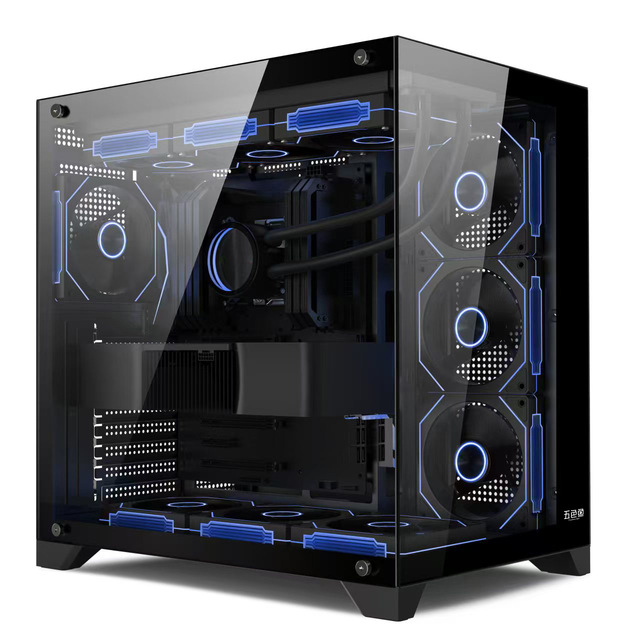 Curved Glass Full View Gaming Computer Case ATX Sea View Gaming PC Case USB 3.0 360mm Water Cooler Computer Cases & Towers