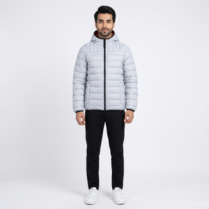 High Quality <b>Long</b> Length Puffer <b>Jacket</b> with Stand-Up Hood Custom Logo Printing Winter Wear <b>Men's</b> <b>Jackets</b> - Product Image 1