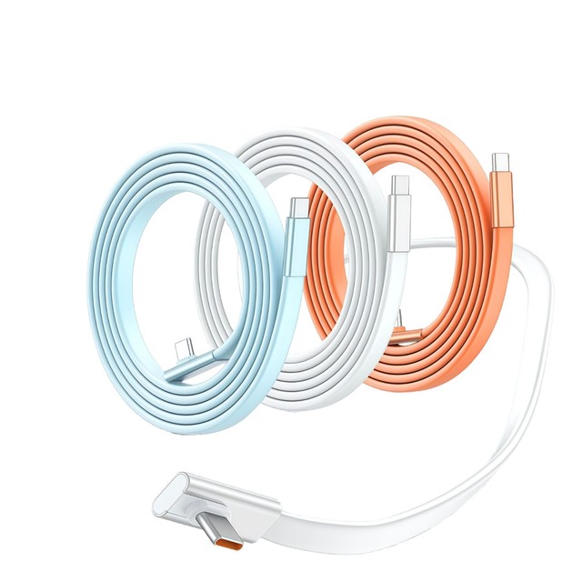 100 W Type-C Braid Shielding Soft Skin Silicone Elbow Fast Charging Cable for iPhone 15/16/17 Pro Max