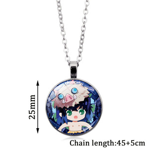 21 Designs Tanjirou Nezuko Metal Alloy Glass Pendant Necklace Inspired Necklace for Children's Toys Anime Logo Photo Necklace - Product Image 6