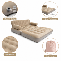 Sofá Inflable Plegable de PVC, Sofá de Aire Portátil, Cama de Aire, Silla, Colchón de Aire con Bomba Integrada, Canapé Gonflable