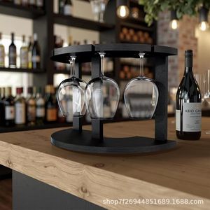 Wooden <b>Desktop</b> Wine Glass Rack 5-9 Stemware Capacity Hanging Storage Living Room Display Rack - Product Image 5