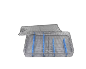 Cesta de Esterilización de Acero Inoxidable para Instrumentos Microquirúrgicos, con Malla y Tapa, Compartimentada, Previene el Crecimiento de Bacterias - Product Image 1