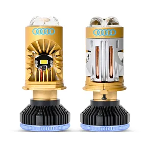 T8PRO 75W High Power Double Copper Tube Beam Laser Lenses Small Headlamps Mini Bi Led Projector Lens H4 Headlight Bulbs For Car