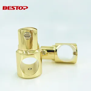 Hot sale titanium golden color stainless steel 304 shower cabin tempered glass connector glass door pipe sleeve