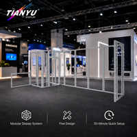 Stand d'exposition modulaire portable TIANYU, structure en aluminium, panneaux en tissu, pour salons professionnels, conférences, commerce de détail et marketing