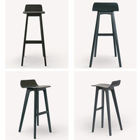 Tabouret de bar créatif en bois de frêne blanc nordique, dossier bas, sans accoudoirs, non rotatif, style vintage luxe léger, pour bars et salles à manger