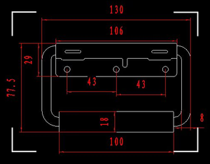 HANBEI LS130MM Pegangan Baja Karbon untuk Pintu Kabinet Peralatan Industri, Pegangan Kabinet Gaya Rittal, Perangkat Keras Kabinet Logam - Product Image 3