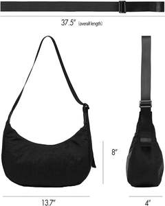 사용자 정의 초승달 나일론 문 크로스바디 크로와상 호보 슬링 조정 가능한 스트랩 만두 토트 작은 지갑 숄더 백 여성 - Product Image 2
