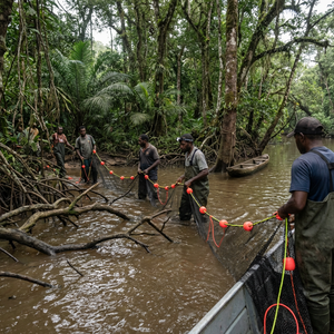 Épuisette familiale pour débutants, filet de pêche à lancer facile de 3/4 pieds de rayon avec mailles de 3/8 et lestes en zinc sécurisés pour enfants - Product Image 1