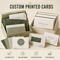 Cartes de remerciement personnalisées en gros pour fabricants, cartes d'insertion imprimées avec logo pour petites entreprises, commandes de cadeaux en vrac pour la vente au détail