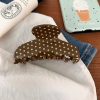 Nouvelle pince à cheveux en acétate personnalisée pour femme, motif pois, couleur bonbon, 9 cm, collection printemps-été 2026