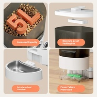 Distributeur automatique d'aliments pour animaux de compagnie AUMANN OEM/ODM, électrique, écologique, étanche IPX5, grande capacité 5L, bols en acier inoxydable pour chiens/chats