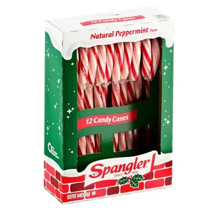 Caña de caramelo de menta personalizada, color rojo y blanco, para Navidad, venta al por mayor