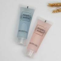 Ensemble de produits de toilette pour hôtel en plastique jetable de 30 ml avec logo personnalisé, shampooing, après-shampoing, gel douche