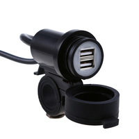 Chargeur de téléphone portable GPS étanche pour moto, double alimentation USB, prise de charge pour guidon de 7/8-1 pouces, ATV, UTV