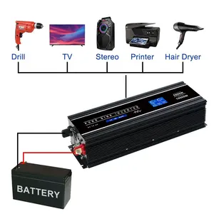 Inversor inversor de onda sinusoidal pura con pantalla LCD 500W DC a AC inversor DC12V 24V 48V a AC220V 230V 240V 110V 120V