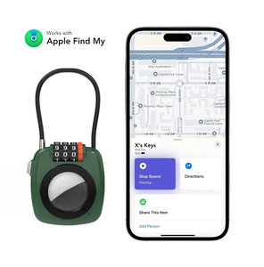 Etiqueta GPS IOS con Candado <span class=keywords><strong>de</strong></span> Cable Combinado Compatible con <span class=keywords><strong>Apple</strong></span> Find My, AirTag con Bloqueo para Rastrear Equipaje y Maletas - Product Image 1