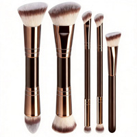 Pinceau de maquillage double tête, pinceau pour fond de teint, pinceau pour poudre, pinceau pour fard à joues, pinceau triangulaire, ensemble de pinceaux pour fard à paupières