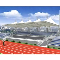 Structure de toit en membrane, supports pour événements, supports en treillis, supports en membrane PVDF résistants aux UV, toit de tribune sportive