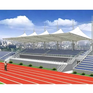 Structure en acier avec membranes ignifuges pour les gradins des terrains de sport (football, basketball) des campus et les toits des gradins. - Product Image 4