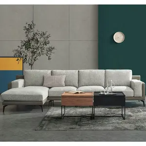 Серый цвет, скандинавский простой дизайн, L-образный тканевый диван lawson