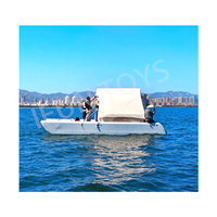 Bateau ponton de luxe Bateau-maison flottant gonflable avec moteur pour camping familial sur l'eau