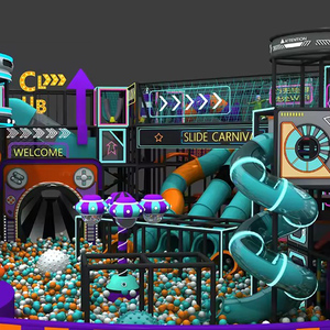 Schöner Baby-Mall Cyberpunk-Labyrinth-Spielpark, kommerzielles Kinderspielzentrum, Naughty Castle, großer Indoor-Spielplatz mit Weltraumthema für Kinder - Product Image 3