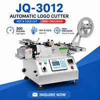 Machine de découpe automatique de ruban satiné polyester à micro-ordinateur, à chaud et à froid, pour logos et étiquettes, modèle JQ-3012