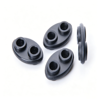Plaques de renforcement ovales noires mates en POM à double trou surélevé, patchs de connexion en plastique durable pour sacs