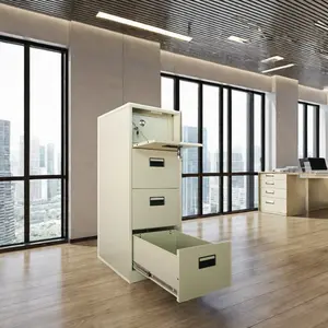 Acero Office Furniture 4-Drawer Steel Document File Safe Vault with Dimensions Classeur Bas Metalliques Archivador De Documentos