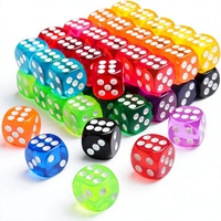 Lot de 50 dés cubiques de 14 mm, 6 faces colorées, fabriqués en Chine, pour jeux de société, apprentissage des mathématiques et salle de classe