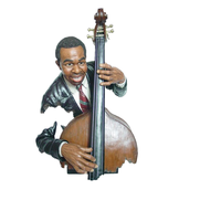 Figurine de saxophoniste de jazz en polyrésine de 13 pouces, artisanat en résine, décoration de table de bar, sculpture, modèle, style artistique, thème musical, cadeau