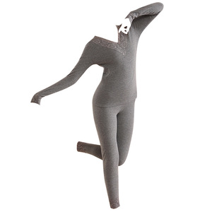 Cachemire soie <span class=keywords><strong>sous</strong></span>-<span class=keywords><strong>v</strong></span>êtement <span class=keywords><strong>thermique</strong></span> femmes automne hiver doublé polaire épais respirant tricoté genou Protection ventre contrôle - Product Image 5