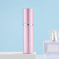 Mini vaporisateur de parfum en verre givré 10 ml, style moderne, format voyage, diffuseur de poche en forme de cylindre avec bouchon à vis