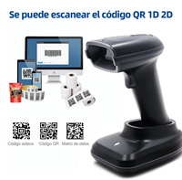 Escáner de Código de Barras 2D Bluetooth con Base de Carga, Lector de Códigos QR Inalámbrico de 2000 mAh para Sistema POS, Compatible con Computadoras Android