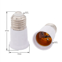 Usine E27 à E27 adaptateur d'extension de douille 2.55in/6.5cm connecteur de convertisseur de douille à vis de lampe pour support d'ampoule à la maison