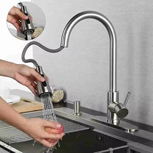 360 Вращение из нержавеющей стали выдвижной Распылитель кухонный кран - Product Image 6