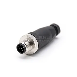 M12 5pin Comector 5 Pin Connector Field Wireable Nam Nữ A-code B C Mã Thông Tư Tùy Chỉnh Kim Loại Nhựa Cho Cảm Biến Thẳng