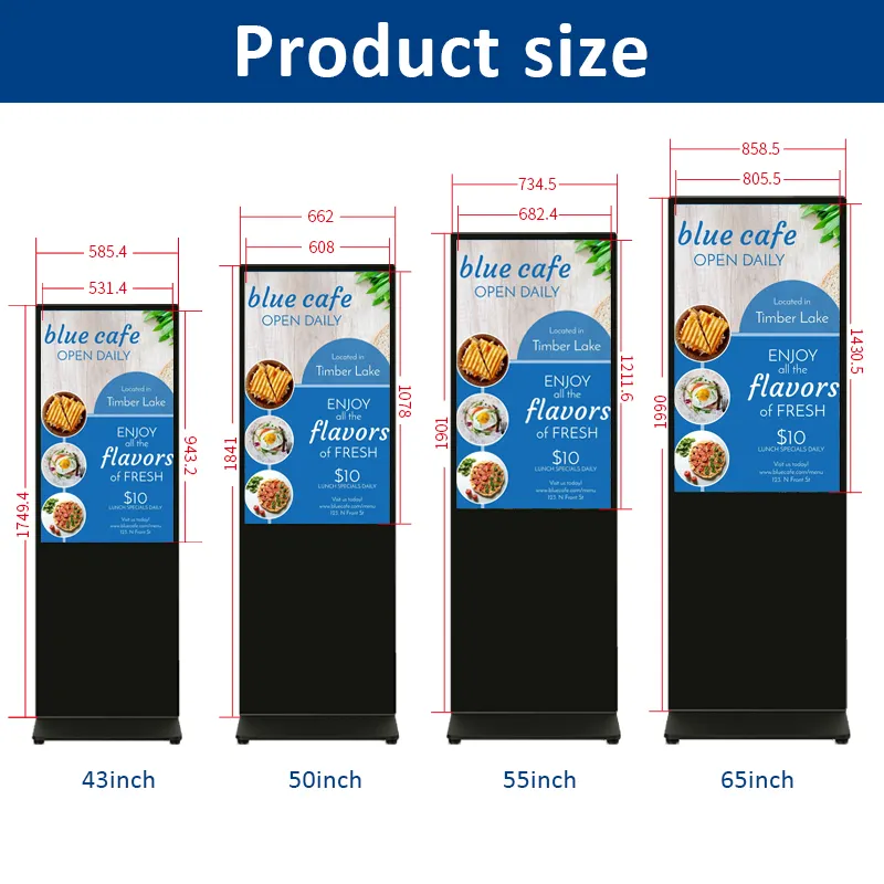43/49/55 Inch Floor Standing Indoor Android Win Lcd Totem Kiosk Touch Screen Digital Signage And Lcd Advertising Display
