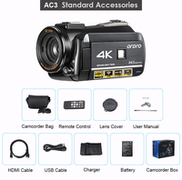 Caméra vidéo AC3 4K IR à vision nocturne Caméscope 4K à écran tactile IPS de 3.0 pouces