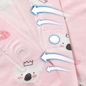 थोक ग्रीष्मकालीन बच्चे के कपड़े नवजात गुलाबी कस्टम लेबल बांस स्पैन्डेक्स सेट पाजामा बेबी मैग्नेट 1 टुकड़ा - Product Image 3