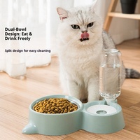 Gamelle automatique anti-choc pour chats ou chiens, motif uni, en plastique, écologique, pour aliments pour animaux de compagnie