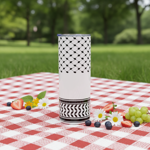 Vaso Personalizado con Logotipo e Ilustraciones Impresas con UV, Diseño Palestino Kuffiyeh, Regalo Personalizado - Product Image 4