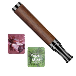 Herramienta de Respiración Consciente, Inhalador Portátil de Madera de Nogal y Acero, Control de Flujo de Aire Ajustable para Aliviar la <span class=keywords><strong>Ansiedad</strong></span>, Ecológico - Product Image 1