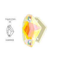 Strass à dos plat en forme de hache Selina Crystal K9-Accessoires de soirée à double trou pour bricolage pour vêtements et robes de mariée