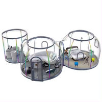 Tente bulle transparente D Outdoor avec PVC durable, pour 6 à 8 personnes, glamping, 3 chambres, salle de bain, maison complète, design transparent pour hôtels