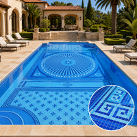 Mosaïque de verre de style palais, mosaïque murale, médaillon orné pour hôtel, stade, parc aquatique, piscine extérieure, décoration murale de fond